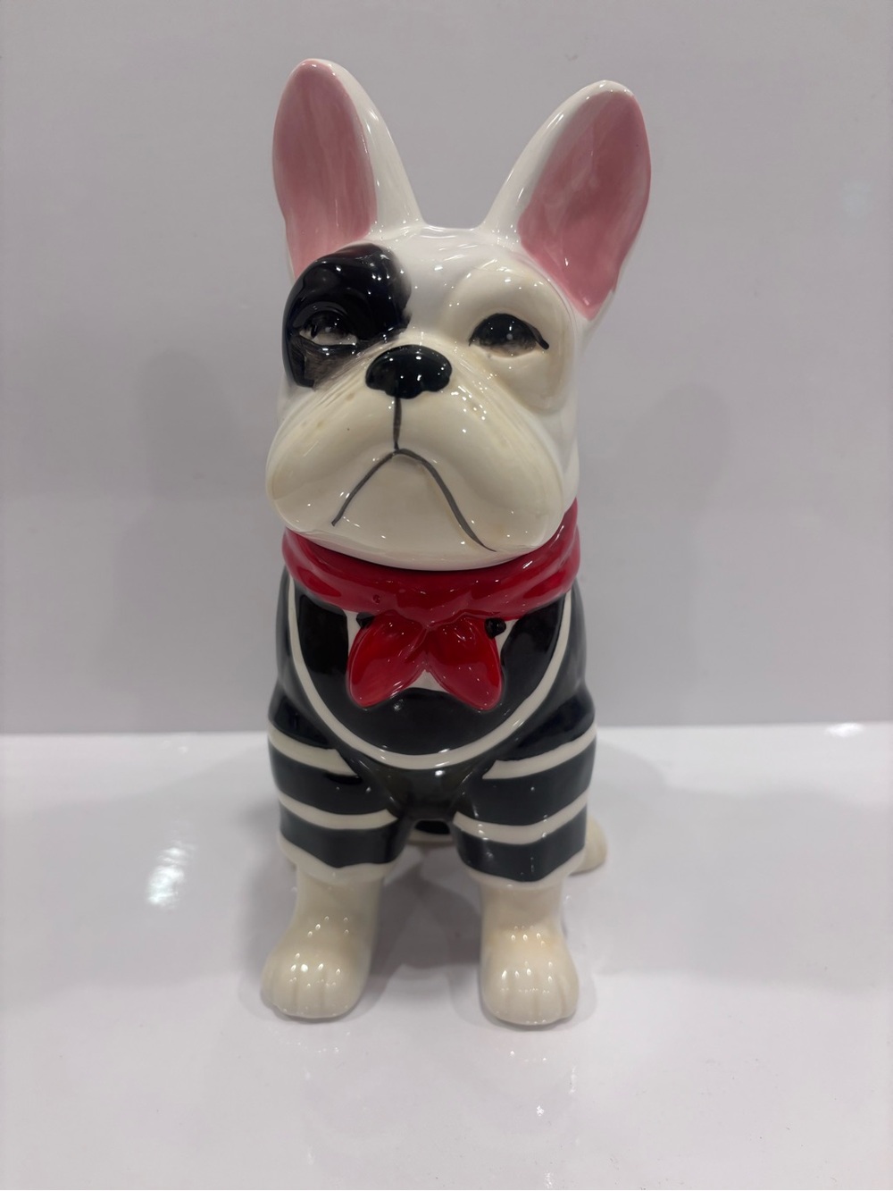 French Bulldog Cookie Jar Ceramic Frenchie Treat Jar Kitchen Decor